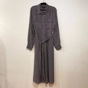 Last Chance! New J.Crew Geo Print Belted Midi Shirtdress Navy Red 2, XS $178